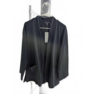 NEW EILEEN FISHER women's high collar jacket in black